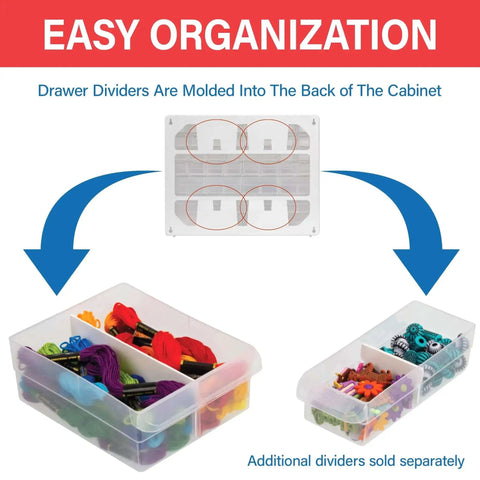 Heavy Duty Plastic Drawer Cabinet For Garage Organization And Craft Storage, dividers and storage bins for small items