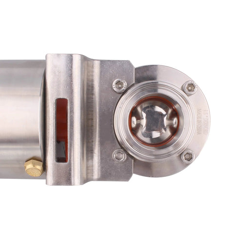 1.5 inch tri-clamp sanitary butterfly valve with pneumatic actuator, stainless steel SS304, single-acting