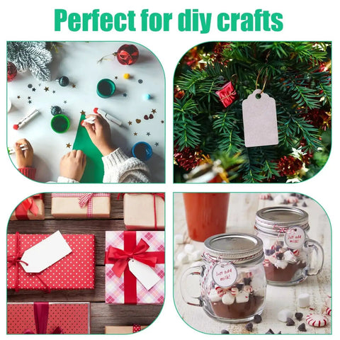 Various DIY crafts using Grab And Go Six Piece Craft Hole Punchers Set for tags, cards, and scrapbooking with shapes like circle and heart.