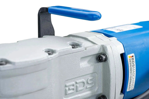 Close-up of Ultra Compact Magnetic Drill With LED Light And Rear Mounted Control For Easier Handling, 110 Volt Power, CS Unitec MAB 155PRO