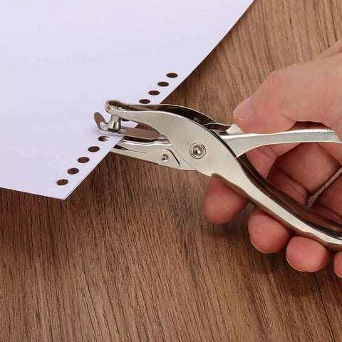 1/4 Inch Single Hole Punch Kit, 12 Pack Handheld Metal Paper Puncher For Tags, DIY Crafts, Scrapbooking, Silver Finish, 6mm Hole Diameter