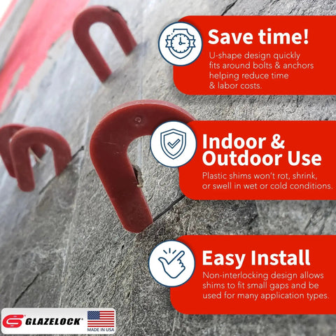 Close-up of Multipack Horseshoe Shims 400 Pcs U Shape Tile Spacers For Leveling Floors on a concrete surface.