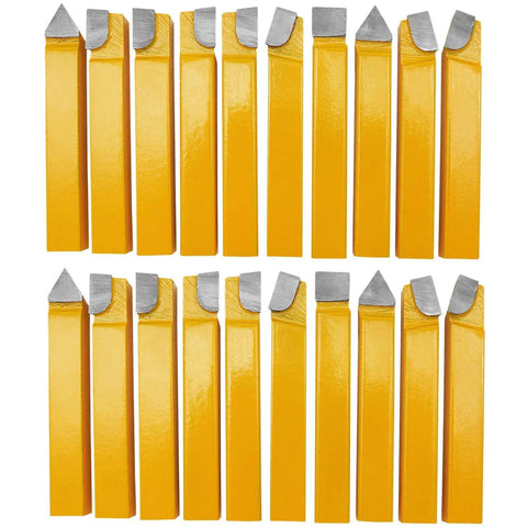 Twenty Piece Half Inch Carbide Tipped Cutter Tool Set For Metal Lathe Turning Boring Chamfering And Precision Finishing In Steel And Iron Projects With AR8 AL8 BR8 BL8 E8 C8 Tool Types For Versatile Machining By Senduo