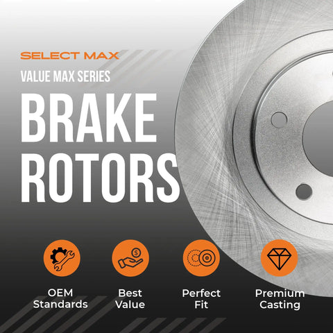 Close-up of rear brake rotor from Value Max series, OEM quality, for daily driving use, featuring premium casting.