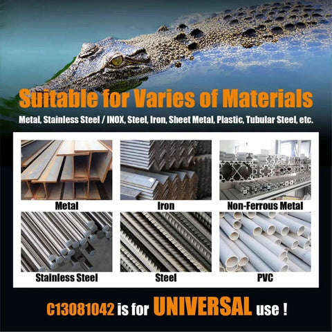 Image showing materials suitable for cutting with 5 Inch Heavy Duty Metal Cutting Wheel For Stainless Steel And Iron, 50 Pack, C13081042.
