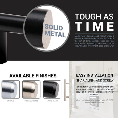 20 Pack Solid Steel Brushed Nickel Euro Style Bar Pulls For Cabinets Cupboards Drawers And Doors With 3 Inch Hole Centers And 6 Inch Overall Length Ideal Durable Hardware For Kitchen Bathroom Cabinets And Furniture P9311876BN details and finishes.