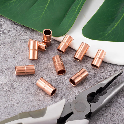 Copper 1/4 inch ID straight coupling fittings for HVAC, 10-pack with rolled ends for solder connections.