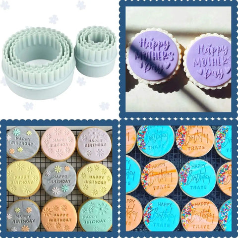 Two Sided Round Cookie Cutter Set For Biscuit Cutting And Fondant Cakes Mold Plastic Cutters With Smooth Edges Pack Of 8