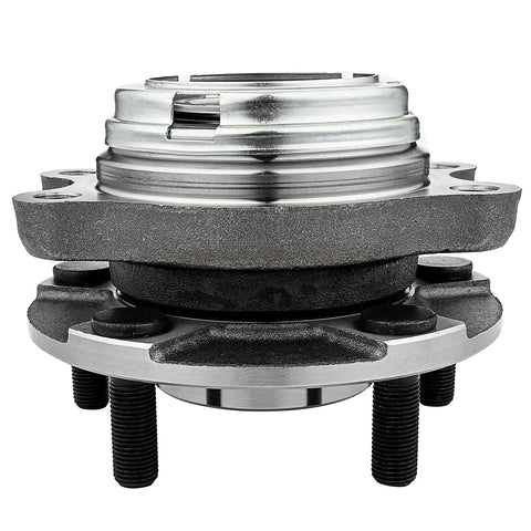 Pair Front Wheel Hub Bearing For Nissan Altima 2007 Through 2013 2.5L 4-Cylinder Models Only With ABS Encoder Wheel Hub Assembly Replacement Suspension Kit Easy Install Durable Reliable Automotive Upgrade, showing detailed side view of hub and 5-bolt design