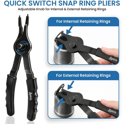 All In One Pro Grade Ring Pliers Set 10 Piece Kit Heavy Duty Internal And External Circlip Pliers With Straight Bent Tips