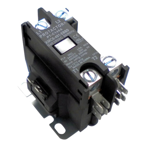 1 Pole 40 Amp Heavy Duty AC Contactor With 24V Coil UL Listed Enclosed Contacts Shunt And Heavy Lug Terminals for HVAC