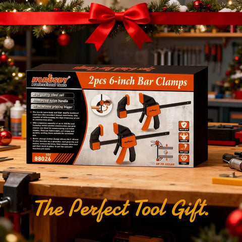 Box of Two Pack 6 Inch Bar Clamps For Woodworking Ready To Grab And Go Quick Grip Release Heavy Duty F Clamp And Spreader