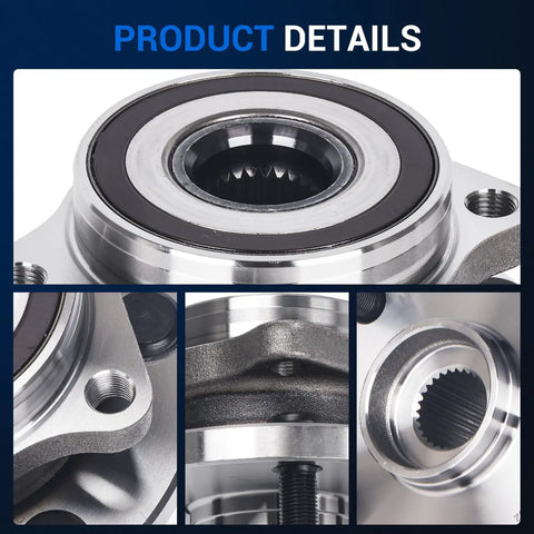 Front Wheel Hub And Bearing Assembly With ABS For Outback Forester Impreza Legacy Ascent 5 Lug Replacement Built For A Smooth Ride And Easy Install Today, showing close-up of metal components and details.