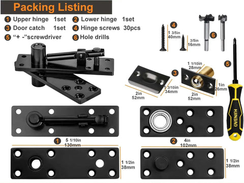 Secret Door Pivot Hinge 360 Degree Heavy Duty For Hidden Bookcase Doors 600 Pounds Load Bearing Solid Steel With Hardware
