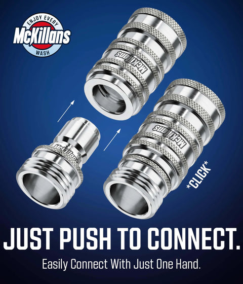 Automatic Garden Hose Quick Connect System With Stainless Steel Fittings Universal Fit Water Hose Connectors displayed