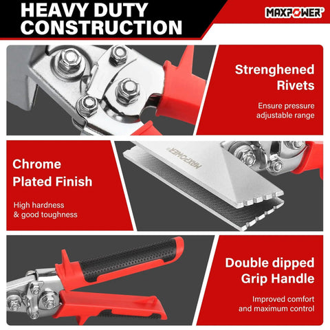 Sheet Metal Hand Seamer Pro Grade With 3 Inch And 6 Inch Jaws Ergonomic Handle 2 Pack Bending Tools, detailed view of construction features.