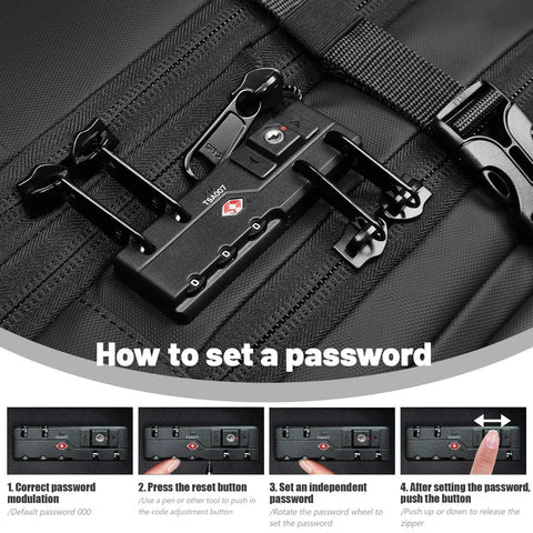Lock detail on 21 Inch Carry On Luggage With Removable Vacuum Seal Bag And Expandable Vacpack Backpack On Wheels For Easy Travel USB Port Pump Lock Air Suitcase Rolling Luggage For Business Trips Black