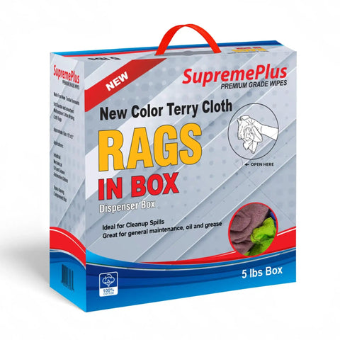 Color Terry Cloth Rags 5 Lb Compressed Box Super Absorbent Cotton Towels Package