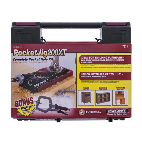 Pocket Hole Jig Kit System Dual Pocket Hole Setup For Quick Woodworking Projects With 2 Inch Face Clamp Recessed Clamp Pocket Sled Adjustment Rare Earth Magnet Includes All Accessories For Fast Accurate DIY Woodworking