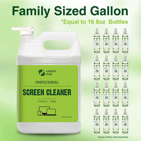 Family-sized gallon Professional Screen Cleaner Refill For LCD LED TVs Monitors Tablets Phones with 16 bottle equivalents