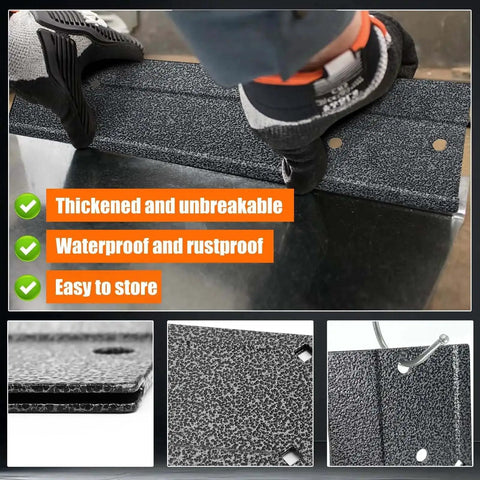 Pro Grade Heavy Duty 12 Inch Sheet Metal Bender Tool With Dual Folding Depths shown with textured sturdy material