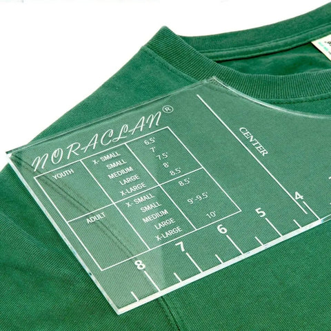 Pro T Shirt Ruler Guide for Easy Accurate Alignment of Vinyl and Sublimation Designs on Shirts with Built In Size Chart