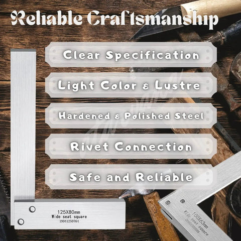 Machinist Square Set 2 3 4 6 Inch Pro Grade L Type Right Angle Ruler For Woodworking And Metalworking With 90 Degree Accuracy