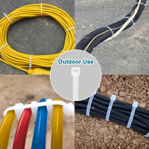 Heavy Duty White Zip Ties 14 Inch Pack Of 100 Ultraviolet Resistant Nylon 66 Cable Ties For Outdoor Use securing cables