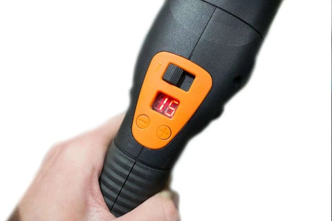 Close-up of digital readout on Heavy Duty Pro Grade 7 Inch Variable Speed Polisher With Digital Readout 1500 To 3500 RPM.