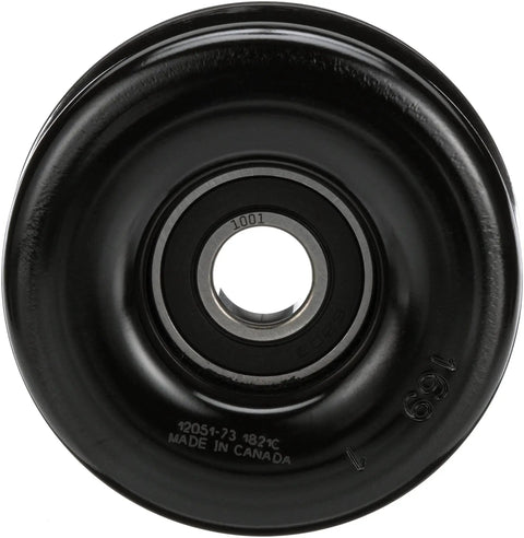 Front view of DriveAlign Belt Drive Idler And Tensioner Pulley For Domestic And Import Vehicles with rugged steel construction.