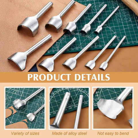 Leather Corner Punch Set In 5 Sizes 10mm 15mm 20mm 30mm 40mm Half Round Arc Shaped Edge Cutter For Belts Purses Bags Wallets
