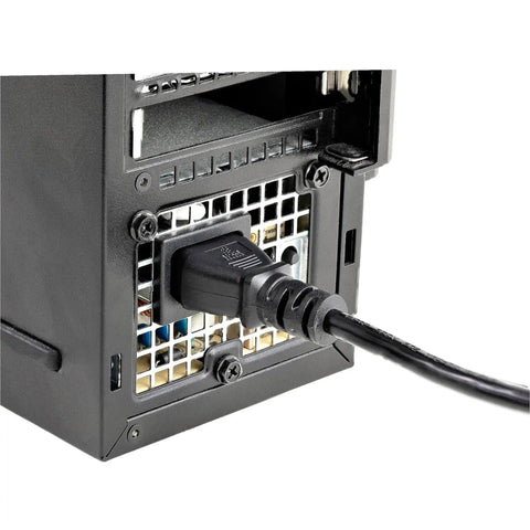 10 Ft Computer Power Cord NEMA 5-15P To C13 for Home Office Desktop Setup, plugged into a desktop power supply