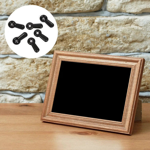 300 Turn Button Fasteners With 300 Screws For Picture Frames And Craft Projects, Black Metal Frame Hardware shown with a photo frame.