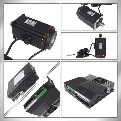 1000W AC Servo Motor Kit With Brake For CNC Machines Plug And Play 220V 5.5A 3000 RPM 17 Bit Encoder RS485 Driver Controller