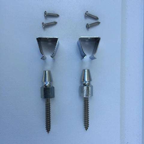 Bullet Catch Set For Doors And Shutters In 304 Stainless Steel Acorn Style Non Corrosive Finish Includes Hanger Bolt Spring Clip