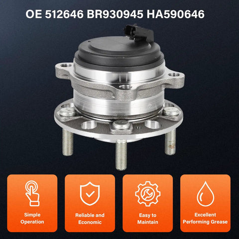 Front view of Premium Wheel Bearing And Hub Assembly For Kia Sorento 2016 2020 FWD Rear Left And Right Drop-In Replacement