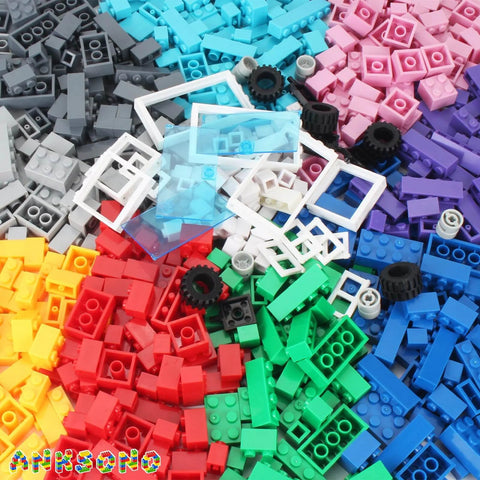 Mega 1500 Piece Building Bricks Set For Kids With Doors, Windows, Wheels And Axles, multicolored bricks, kid-friendly