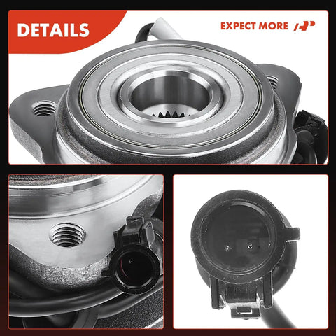 Heavy Duty Front Wheel Bearing And Hub Assembly With ABS For Ford Explorer 1996 To 2001, 5 Lug, AWD And 4WD, close-up