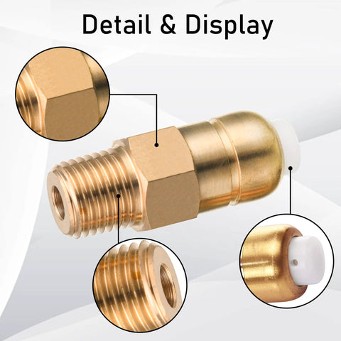 PWACCS pressure washer thermal relief valve kit, brass 1/4 in NPT fittings, white plunger, 2-pack