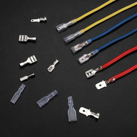 360 Pcs Spade Wire Connectors Kit For Car Audio And Electrical Wiring 2.8mm 4.8mm 6.3mm Quick Splice Crimp Terminals