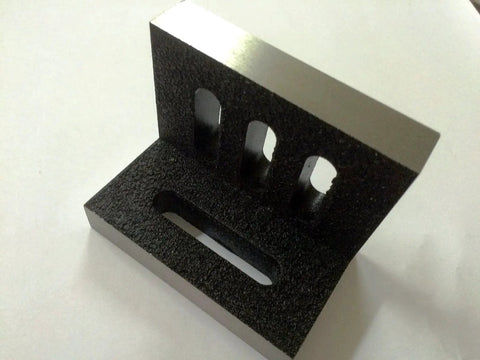 Cast Iron Slotted Angle Plate 3 Inch By 2 Inch By 2.5 Inch Stress Relieved Precision Ground With Five Slots And 9.5 Mm Slot Width