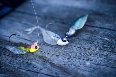 Crappie Jig Heads Multi Pack With Realistic Head Design And Sharp Hooks For Solid Hookups In One Eighth Ounce Size With Size Two Hooks