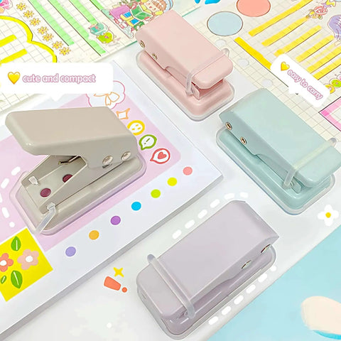 2 Pack Mini Hole Punch 6mm Circle Holes Ultra Compact 10 Sheet Capacity Pocket Sized Puncher for paper.