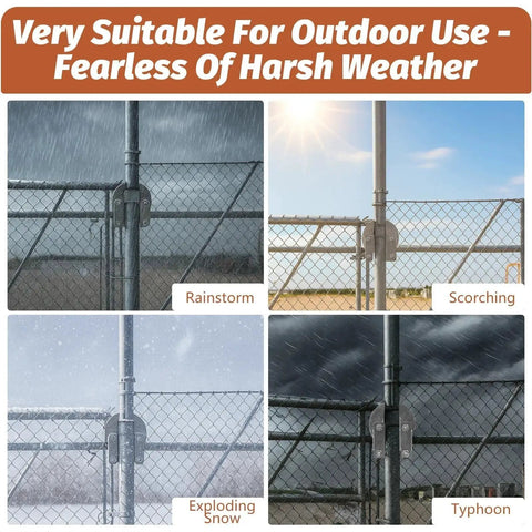 Two Piece Sliding Gate Rollers Galvanized Steel Hardware Kit For Two Inch Gate Frame And One Seven Eighths Inch Or One Five Eighths Inch Track Pipe With Double U Bolts For Chain Link Gates installed in various weather conditions