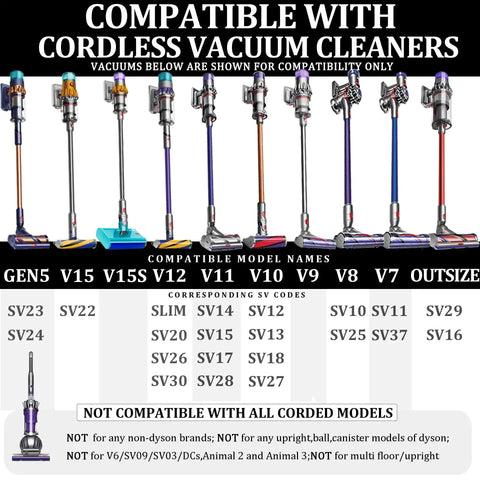 Flexible Extension Hose Attachment For Cordless Vacuum Cleaners Compatible With V15 V15s Gen5 V12 V11 V10 V9 V8 V7 Models