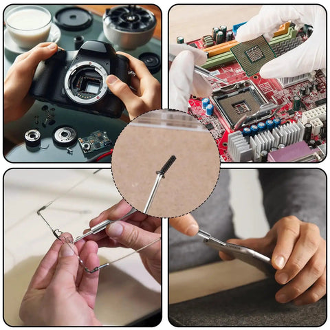 500 Pcs Extra Small Screws Micro Repair Kit in M1.2 M1.4 M2.0 Sizes with Black Finish used in cameras, motherboards, glasses, and laptops