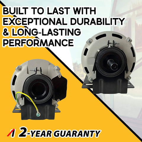 1/4 HP Belt Drive HVAC Fan Motor GF2024 Single Unit 115V 1725 RPM Reversible Sealed Ball Bearing front and rear view