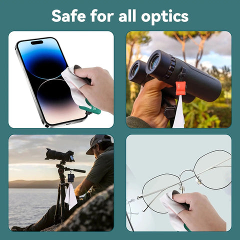 7x7 Inch Microfiber Glasses Cleaning Cloth With Neoprene Pouch, 3 Pack used on phone, binoculars, camera, and glasses