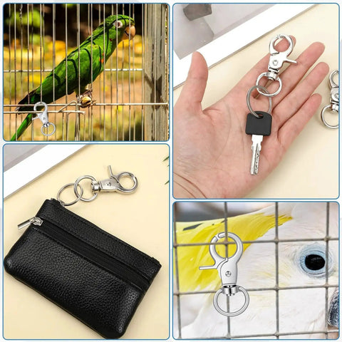 Heavy Duty Trigger Snap Hooks 2.32 X 0.82 Inch Swivel 360 Degree For Pet Cages securing birdcage and holding keys