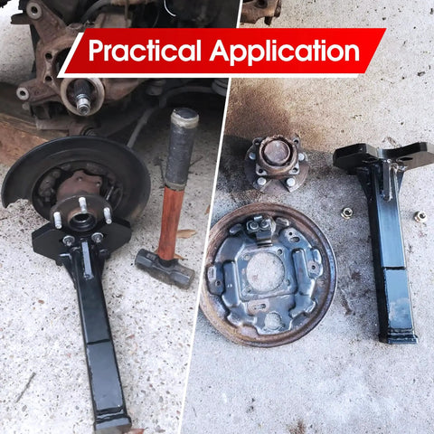 Universal Wheel Bearing And Hub Removal Tool Kit used on lug hubs in garage setting demonstrating practical application
